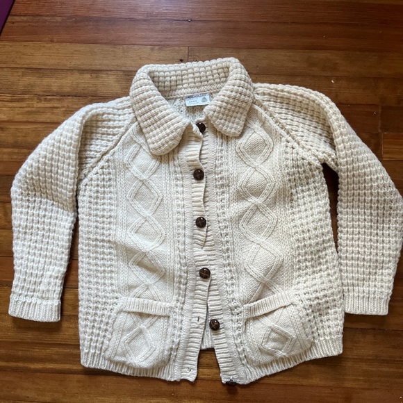 Women's Cream Cardigan Sweater - Picture 1 of 9